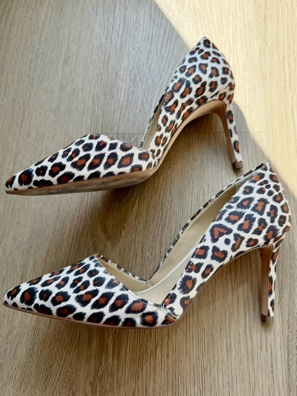 Ann Taylor Leopard-Print Pointed Pumps in Brown Black Cream